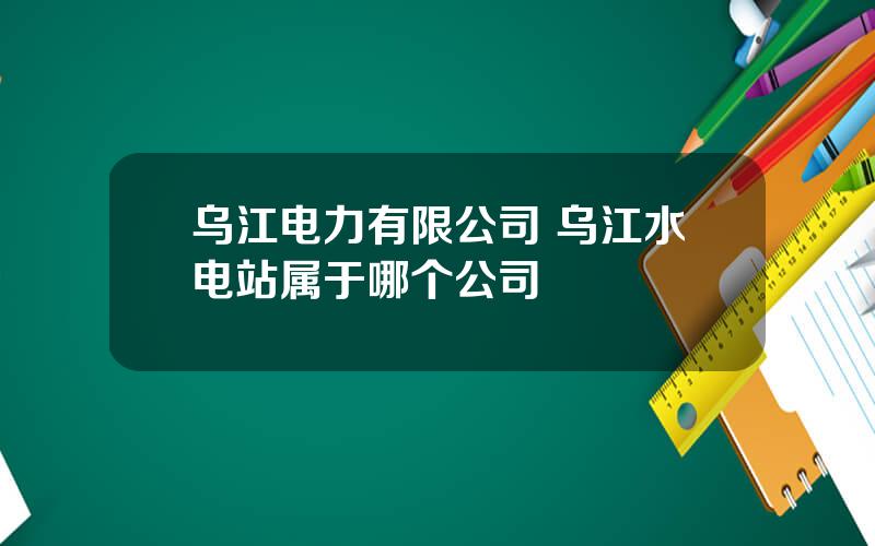 乌江电力有限公司 乌江水电站属于哪个公司